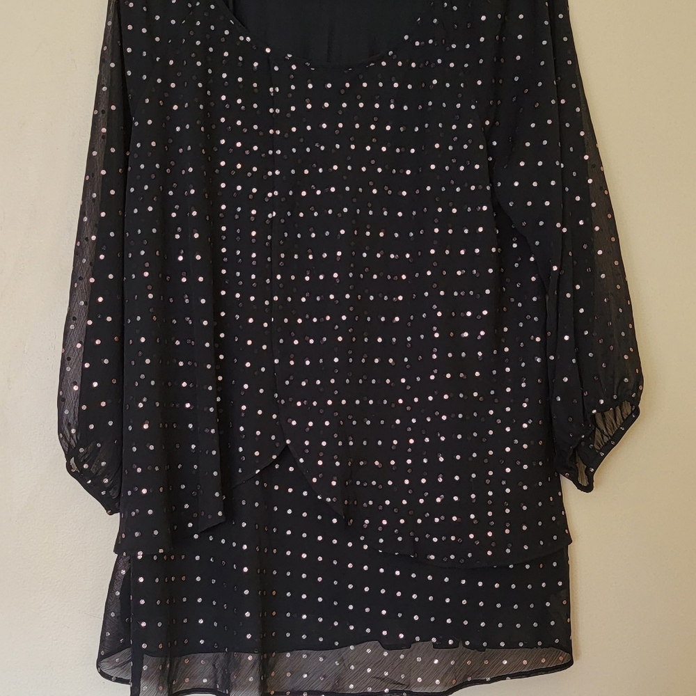 Black and rose gold blouse